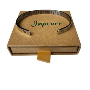 Joycuff Bracelet Inspirational Mantra "Friends Are The Family We Choose" Silver